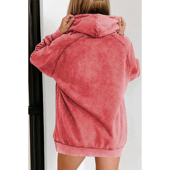 Azura Exchange  Mineral Wash Kangaroo Pocket Drawstring Pullover Hoodie - Picture 15 of 15